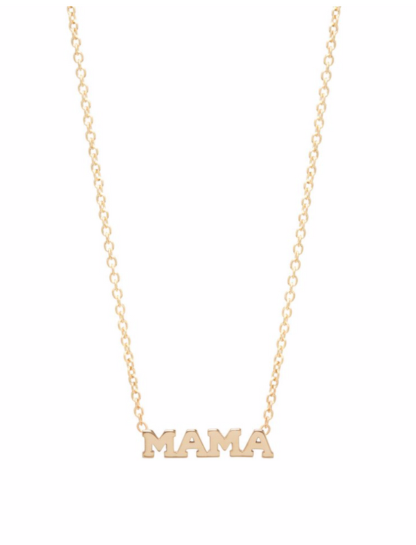 14kt Gold Itty Bitty MAMA Necklace - Millo Jewelry