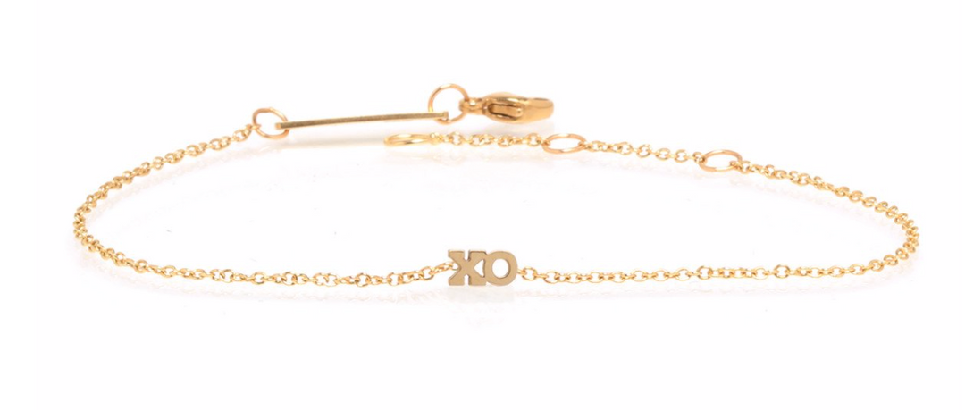 14kt Gold Itty Bitty XO Bracelet - Millo Jewelry