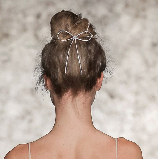 Crystal Bow & Square Hair Pin - Millo Jewelry