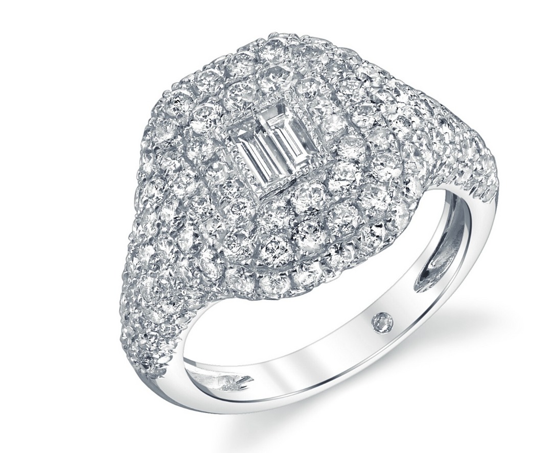 PAVE DIAMOND PINKY RING - Millo Jewelry