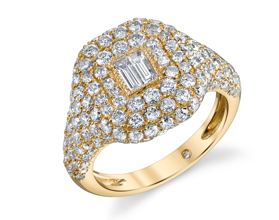 PAVE DIAMOND PINKY RING - Millo Jewelry
