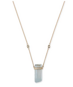 Load image into Gallery viewer, 2 Row Pave Aquamarine Crystal Necklace - Millo Jewelry