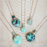 Load image into Gallery viewer, TURQUOISE TRIANGLE POTION BOTTLE NECKLACE - Millo Jewelry
