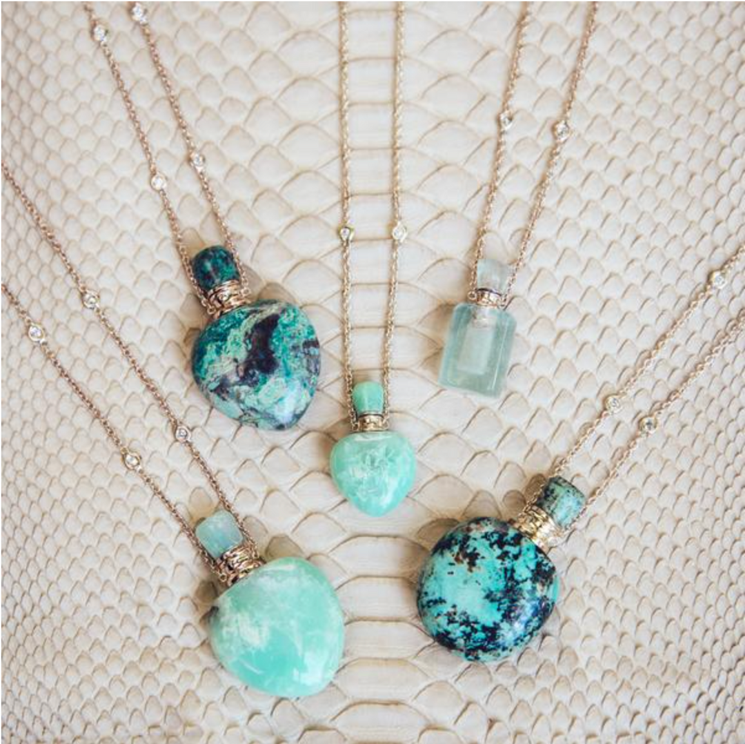 TURQUOISE TRIANGLE POTION BOTTLE NECKLACE - Millo Jewelry