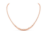Load image into Gallery viewer, 14K Rose Gold Graduated Diamond Cut Bead Necklace - Millo Jewelry