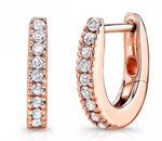 Load image into Gallery viewer, 14K Diamond Huggie Hoops With Security Latch - Millo Jewelry