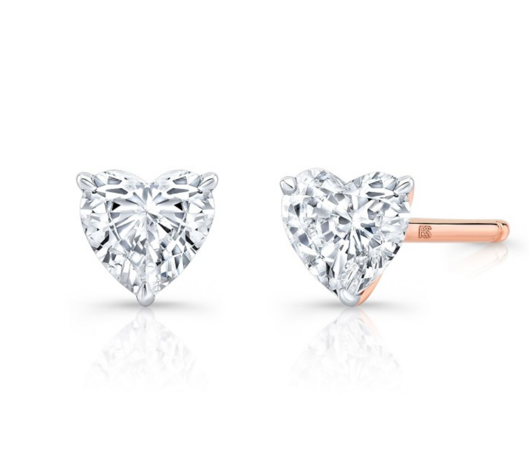 Floating Heart Cut Diamond Stud - Millo Jewelry