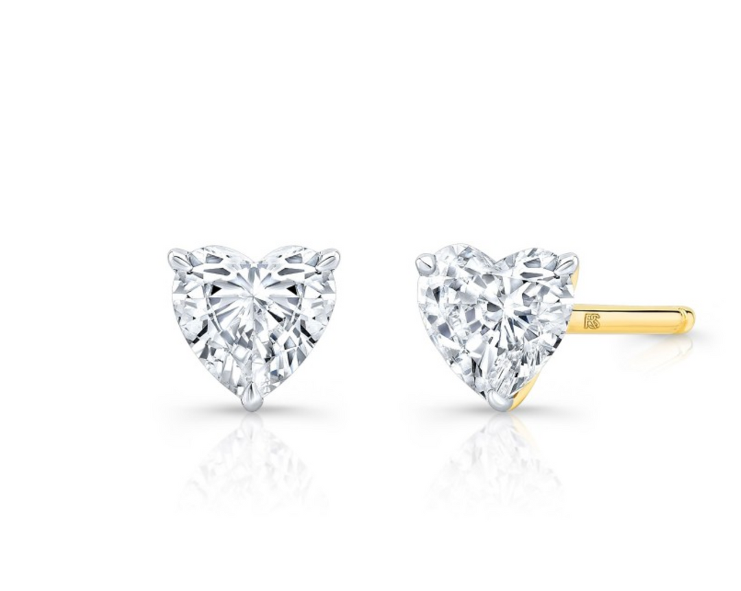 Floating Heart Cut Diamond Stud - Millo Jewelry