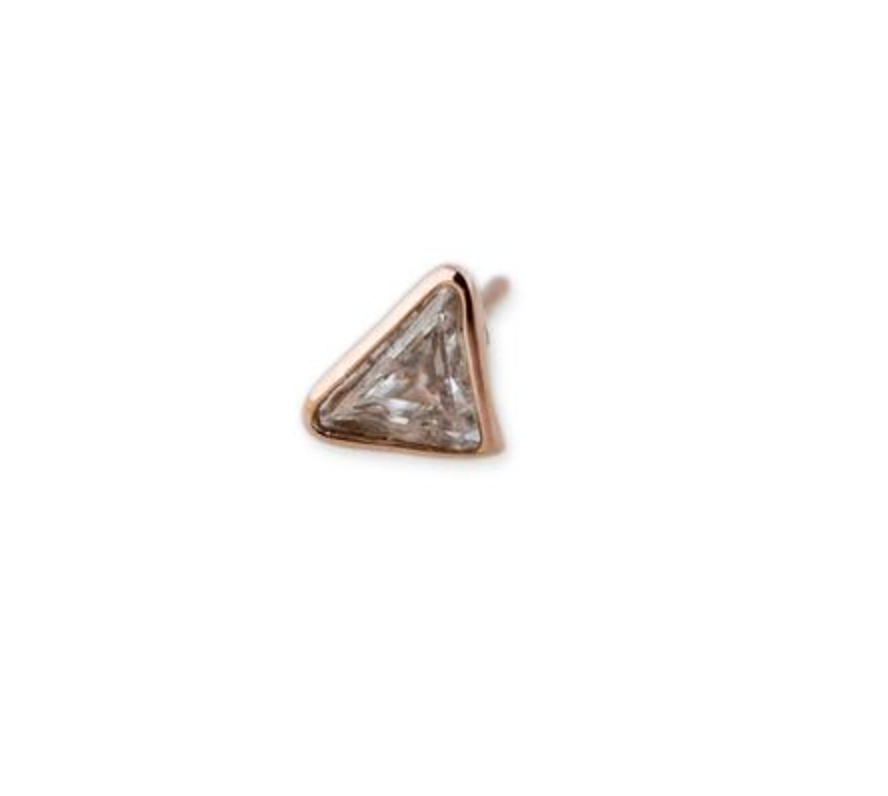 Diamond Trillion Stud Earring - Millo Jewelry