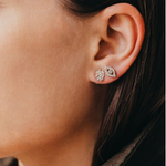 Load image into Gallery viewer, TINY YELLOW-GOLD PAVÉ DIAMOND MONSTERA LEAF STUDS - Millo Jewelry
