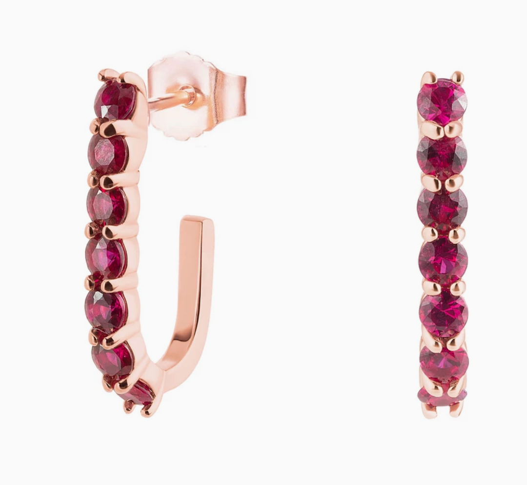 Ruby Sparkler Pin Earrings - Millo Jewelry