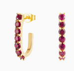 Load image into Gallery viewer, Ruby Sparkler Pin Earrings - Millo Jewelry
