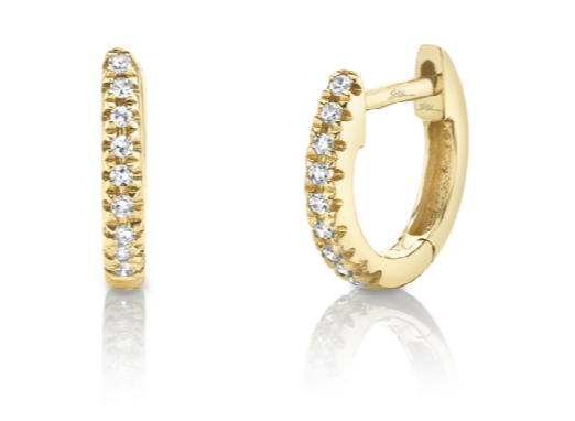 Single Diamond Huggie 6mm - Millo Jewelry