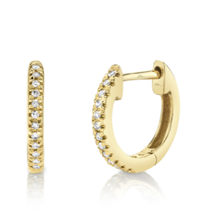 Single Diamond Huggie 8mm - Millo Jewelry