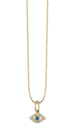 Load image into Gallery viewer, Tiny Bezel Evil Eye Charm - Millo Jewelry
