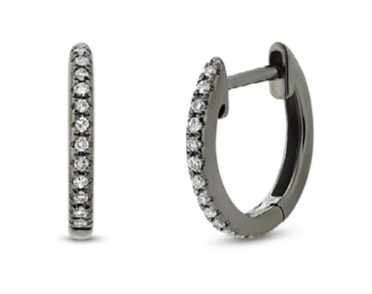Single Diamond Huggie 8mm - Millo Jewelry
