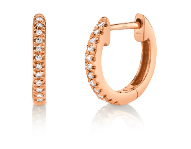Single Diamond Huggie 8mm - Millo Jewelry