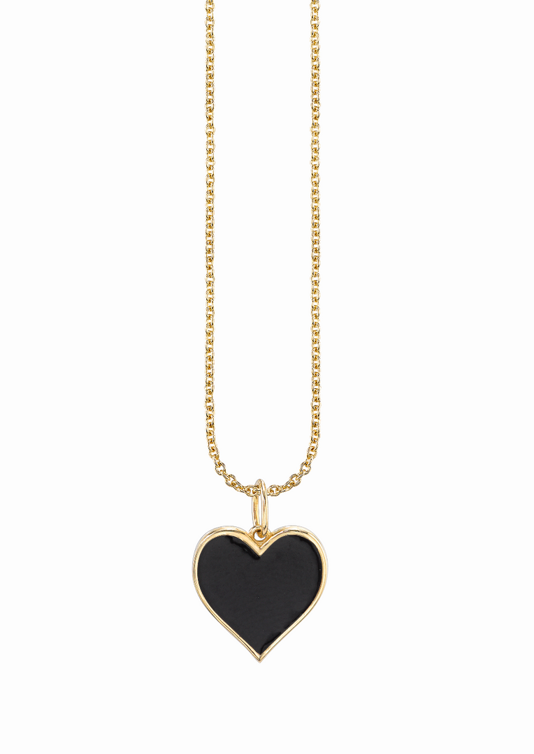 Large Enamel Heart Necklace - Millo Jewelry