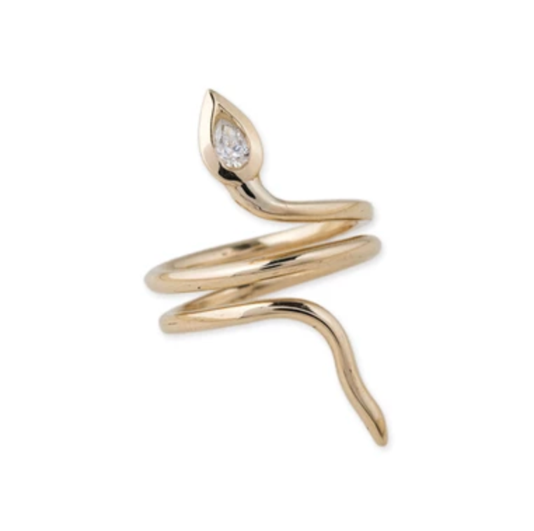 Diamond Teardrop Snake Ring - Millo Jewelry