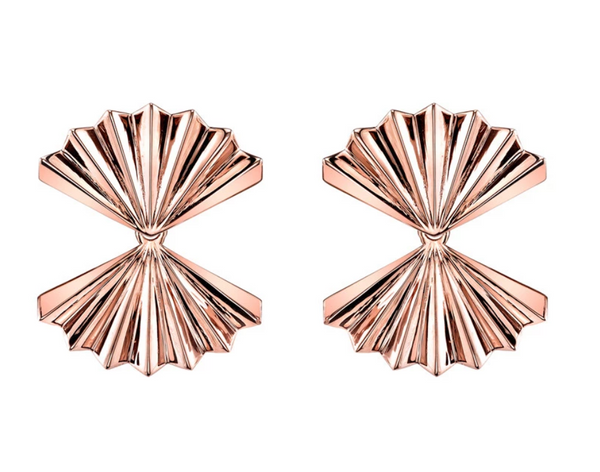 Double Fan Gold Earrings - Millo Jewelry