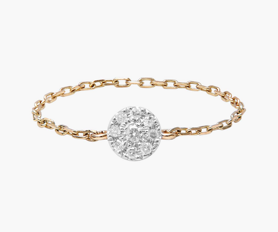 Gold and Diamond Target Chain Ring - Millo Jewelry