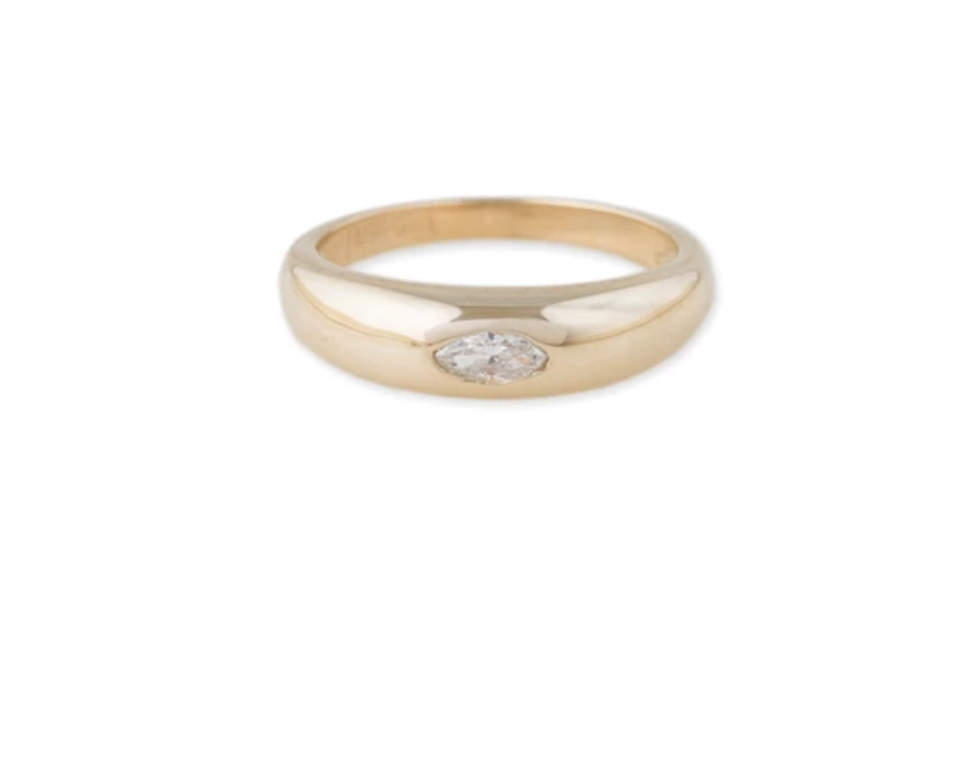 MARQUISE DIAMOND CENTER DOME RING - Millo Jewelry