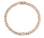 Load image into Gallery viewer, Plain chain bracelet w/ round diamond center - Millo Jewelry
