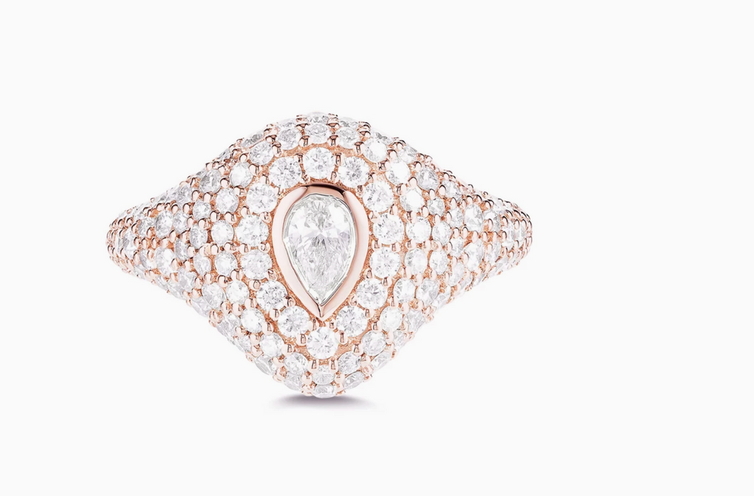 Pear Bling Pinky Ring - Millo Jewelry