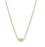 Load image into Gallery viewer, 14K Small Diamond Halo Necklace With a Marquis Diamond Eye - Millo Jewelry