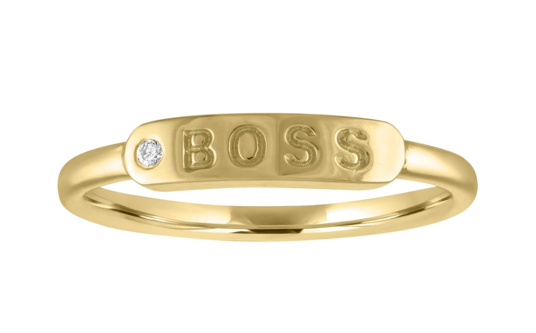 The Twiggy - Skinny Signet "BOSS" (Diamond) - Millo Jewelry