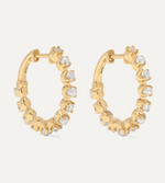 Load image into Gallery viewer, Mini Full Circle Diamond and Pearl Earrings - Millo Jewelry
