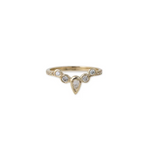 Load image into Gallery viewer, 4 Round Diamond Teardrop Center Stack Ring Guard - Millo Jewelry
