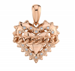Load image into Gallery viewer, 14K Rose Gold Diamond Link Chain Heart Charm - Millo Jewelry