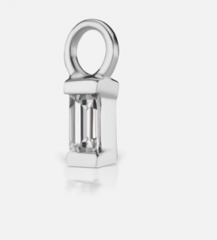 3mm Diamond Baguette Charm - Millo Jewelry