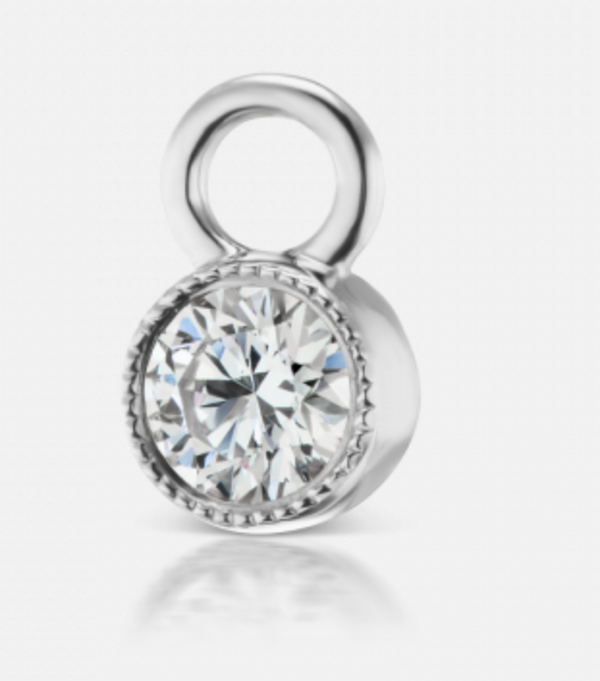 3mm Scalloped Diamond Charm - Millo Jewelry