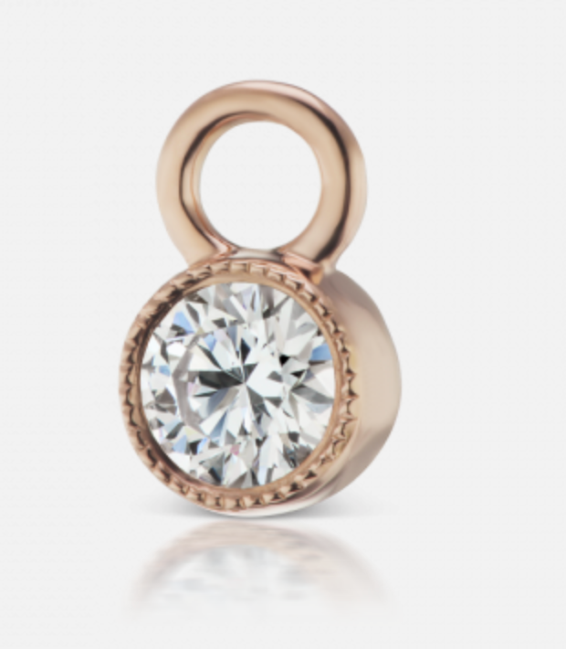 3mm Scalloped Diamond Charm - Millo Jewelry