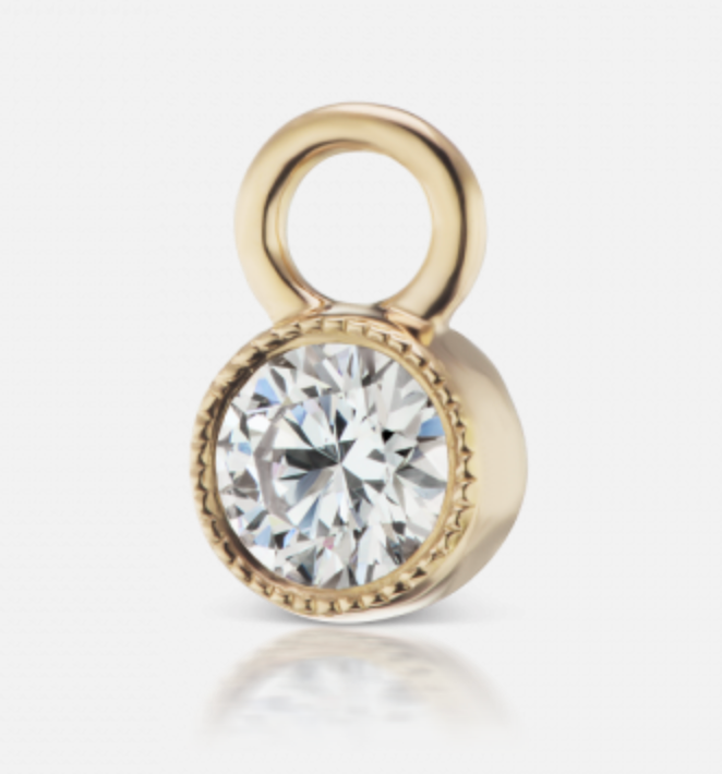 3mm Scalloped Diamond Charm - Millo Jewelry