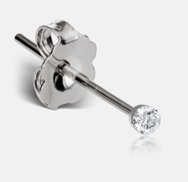 2.5mm Invisible Set Diamond Earstud - Millo Jewelry