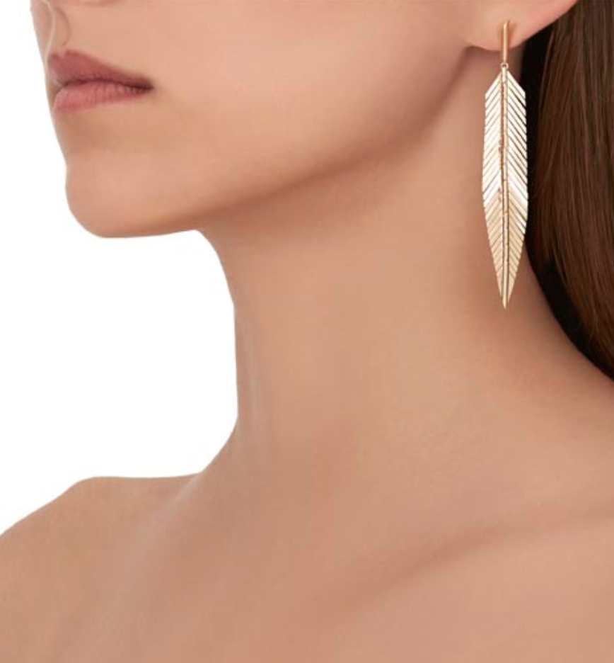Feather Earrings, Medium - Millo Jewelry