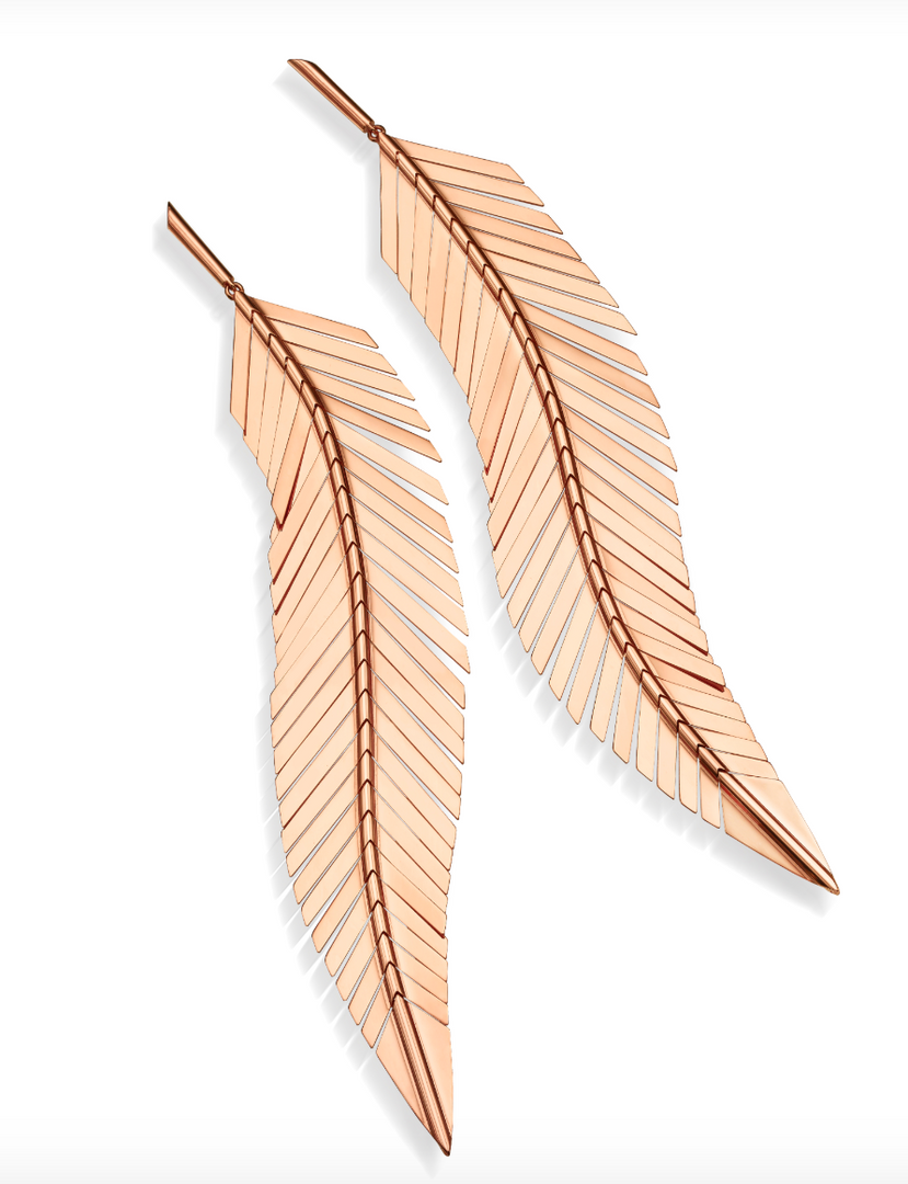 Feather Earrings, Large - Millo Jewelry
