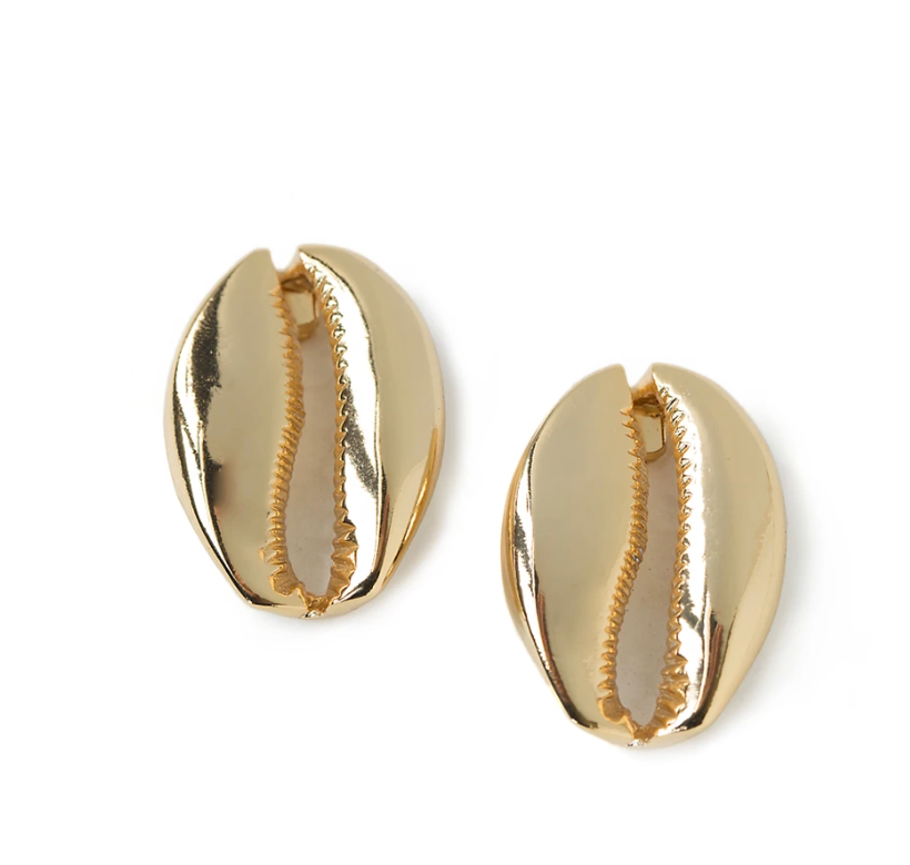 MEGA PUKA SHELL EARRINGS IN GOLD - Millo Jewelry