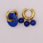 Load image into Gallery viewer, BO-81 Mismatched Blue Stone Earrings - Millo Jewelry
