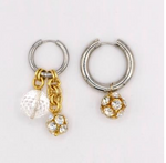 Load image into Gallery viewer, BO-11 Mismatched Gold Crystal Earrings - Millo Jewelry
