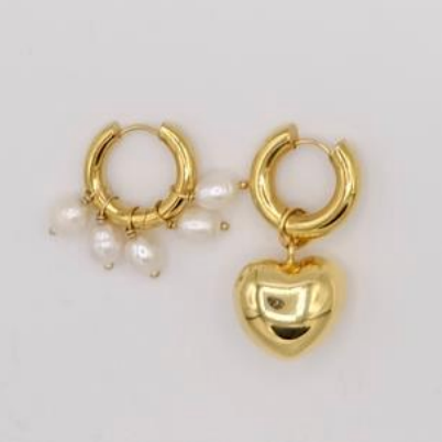 BO-23 Mismatched Gold and Pearl Earrings - Millo Jewelry