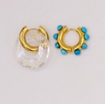 Load image into Gallery viewer, BO-68 Mismatched Blue and Crystal Earrings - Millo Jewelry