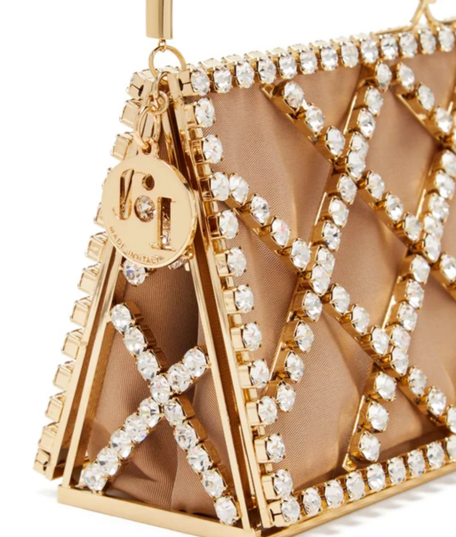 Garofano caged crystal and satin bag - Millo Jewelry