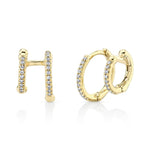Load image into Gallery viewer, DIAMOND DOUBLE HUGGIE EARRING - Millo Jewelry