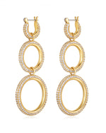 Load image into Gallery viewer, TRIPLE PAVE HOOPS- GOLD - Millo Jewelry
