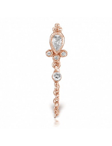 Diamond Delia with Dangle Chain Wrap Earstud - Millo Jewelry