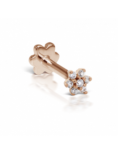 3mm Diamond Flower Threaded Stud - Millo Jewelry
